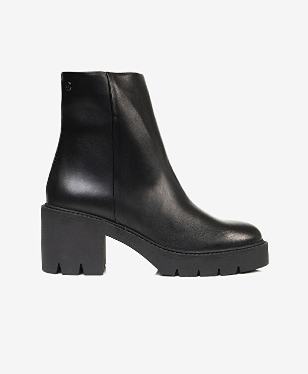 Kadın Siyah Hakiki Deri Topuklu Bot - 1