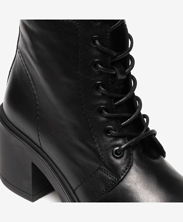 Kadın Siyah Hakiki Deri Termo Taban Topuklu Bot - 5