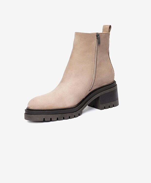 Kadın Vizon Hakiki Deri Topuklu Bot - 2