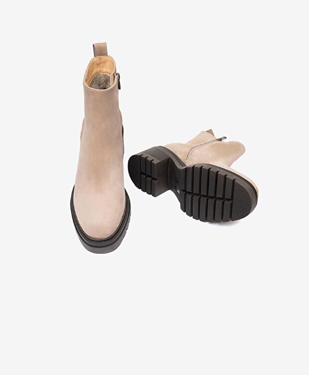 Kadın Vizon Hakiki Deri Topuklu Bot - 5