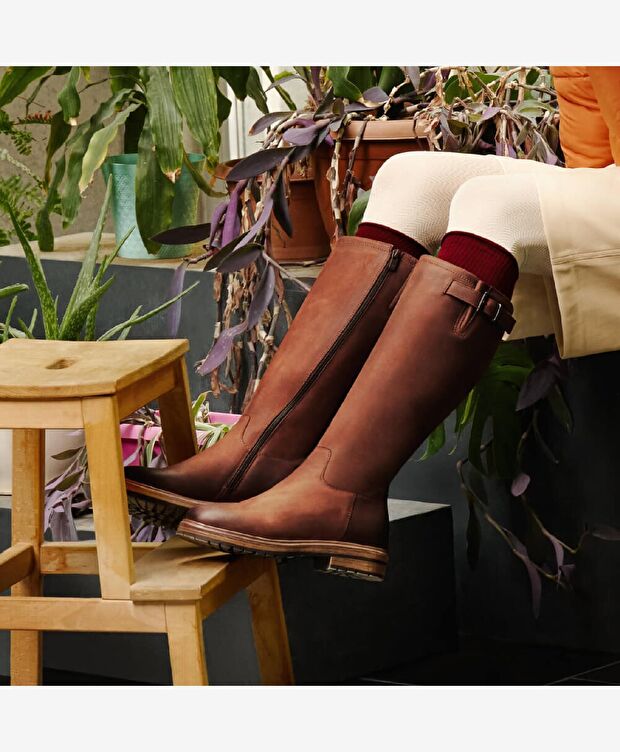 Kadın Kızıl Kahverengi Hakiki Deri Çizme - 2