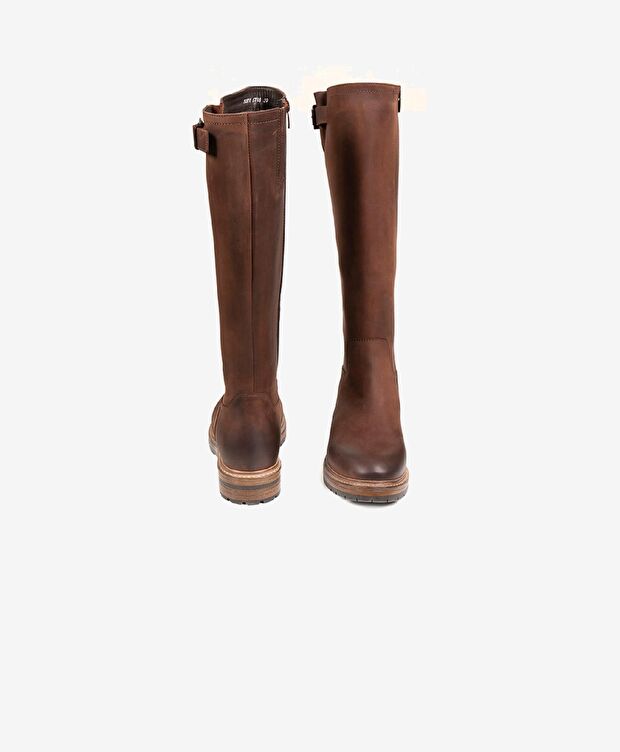 Kadın Kızıl Kahverengi Hakiki Deri Çizme - 7