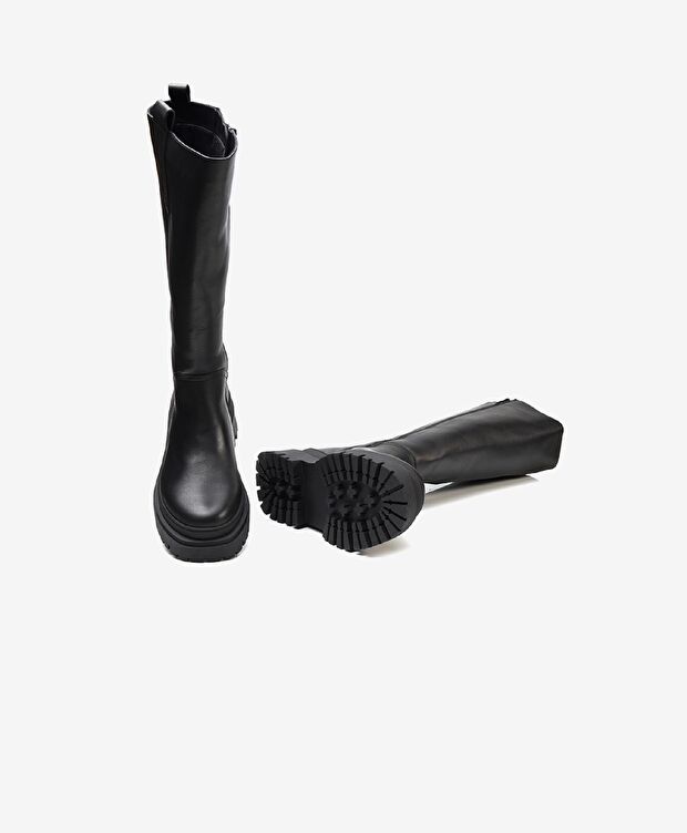 Kadın Siyah Hakiki Deri Çizme - 5