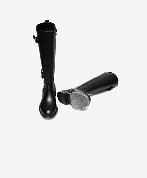 Kadın Siyah Hakiki Deri Çizme - 5