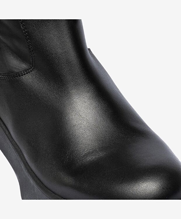 Kadın Siyah Hakiki Deri Termo Taban Çizme - 4