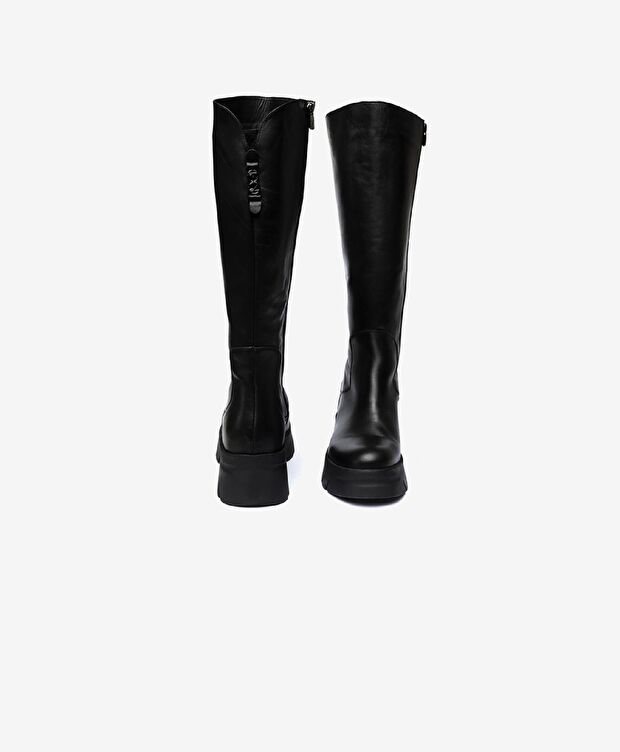 Kadın Siyah Hakiki Deri Termo Taban Çizme - 6