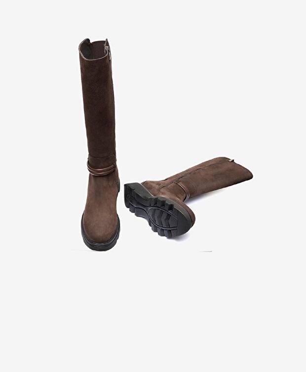 Kadın kahve Hakiki Deri Çizme - 5