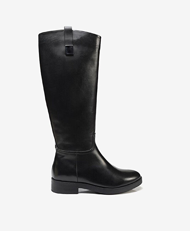 Kadın Siyah Hakiki Deri Termo Taban Çizme - 1