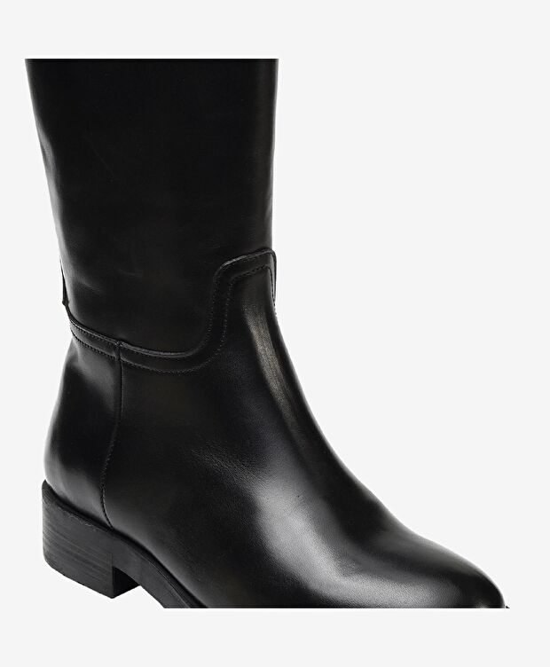 Kadın Siyah Hakiki Deri Termo Taban Çizme - 4