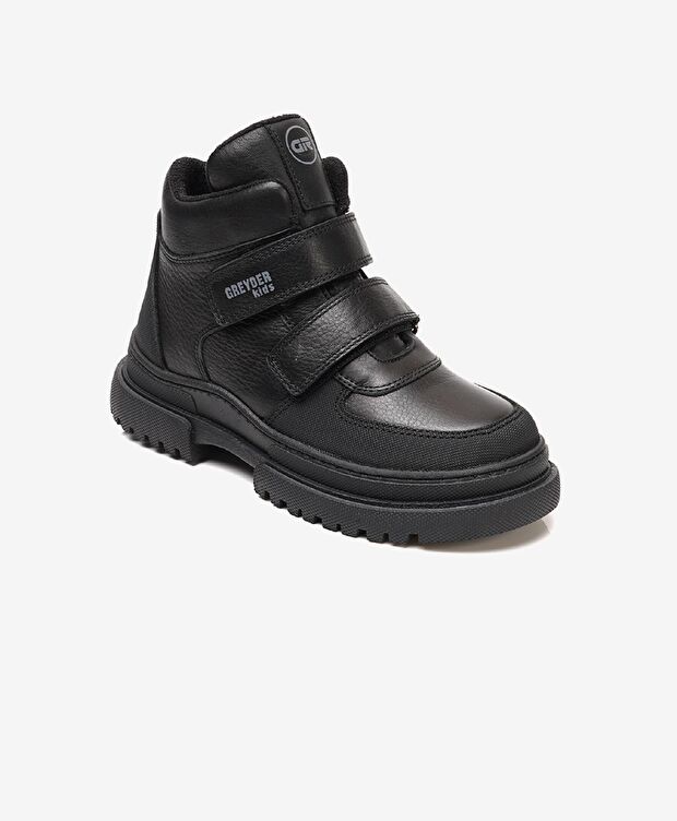 Çocuk Siyah Hakiki Deri Bot - 1