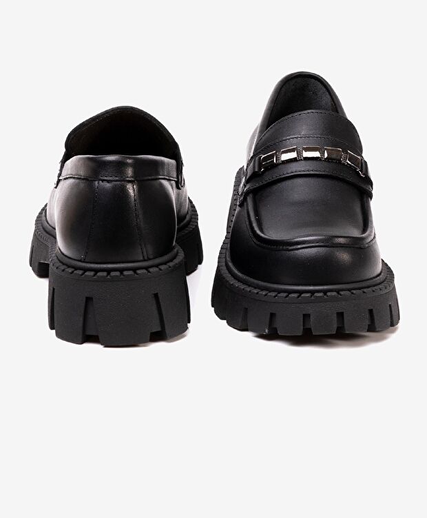 Kız Çocuk Siyah Hakiki Deri Ayakkabı - 6