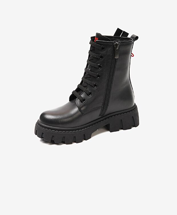 Kız Çocuk Siyah Hakiki Deri Bot - 2