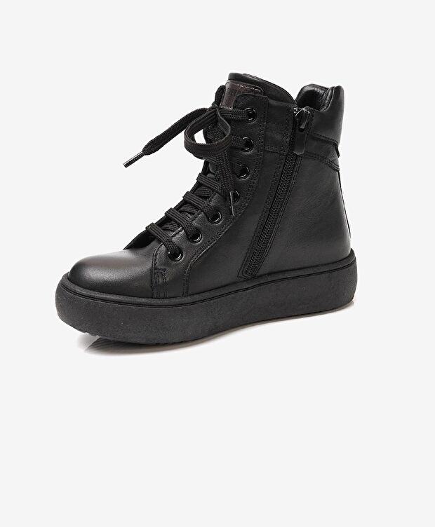 Kız Çocuk Siyah Hakiki Deri Bot - 2