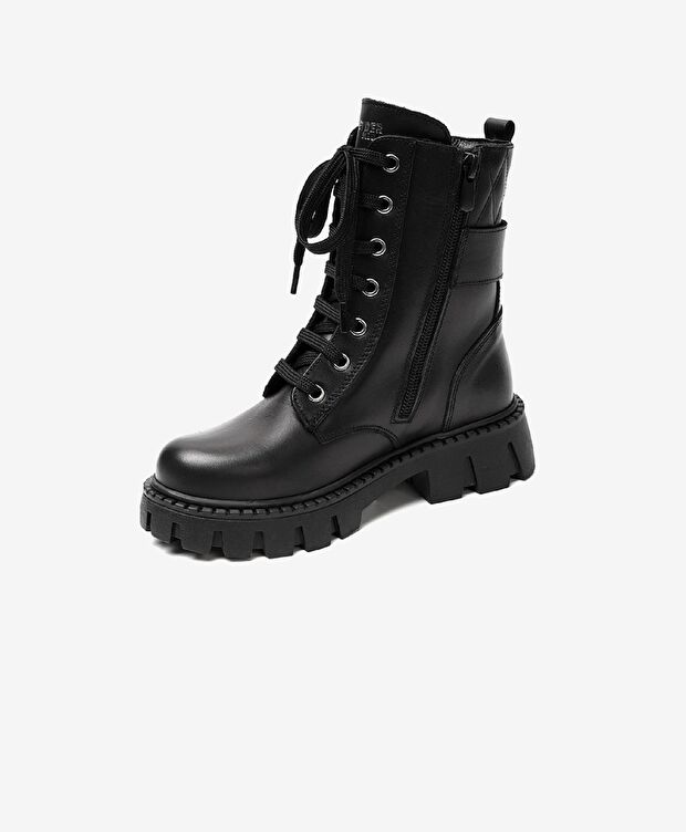 Kız Çocuk Siyah Hakiki Deri Bot - 2