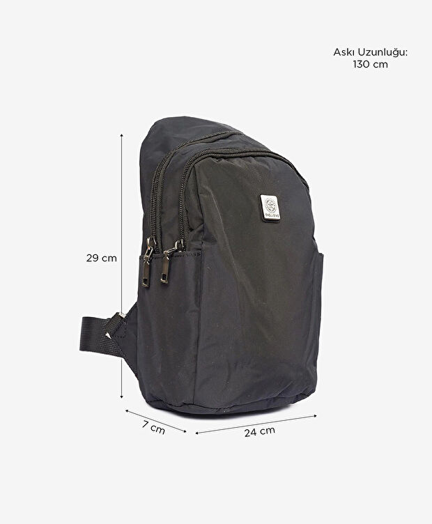 Erkek Siyah 2 Bölmeli Çapraz Çanta - 6