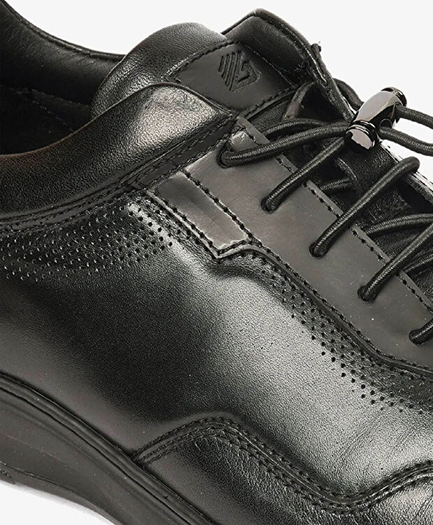 Erkek Siyah Hakiki Deri Comfort Ayakkabı - 4