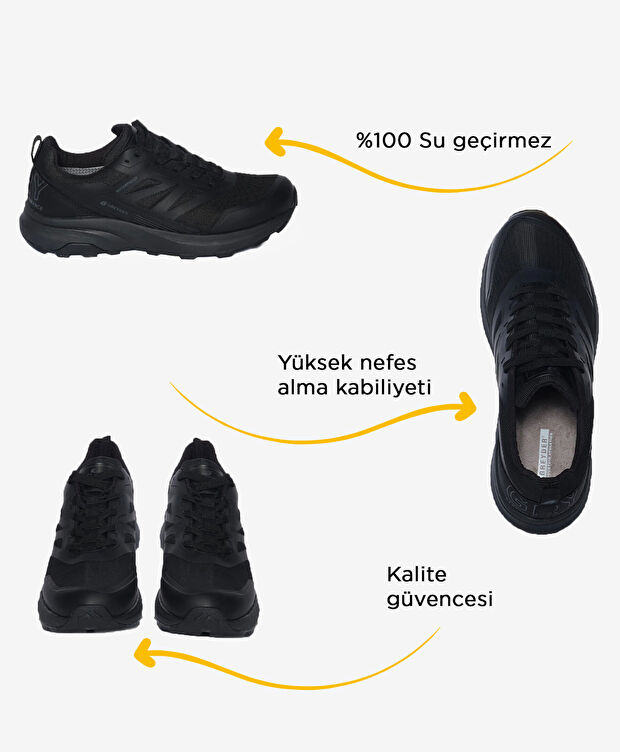 Erkek Siyah Hakiki Deri Su Geçirmez Ayakkabı - 2