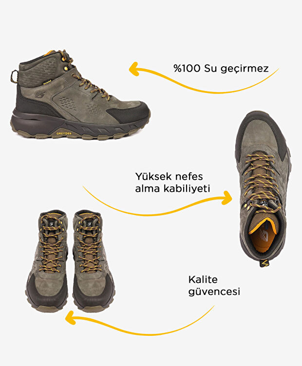 Erkek Haki Siyah Su Geçirmez Outdoor Bot - 2