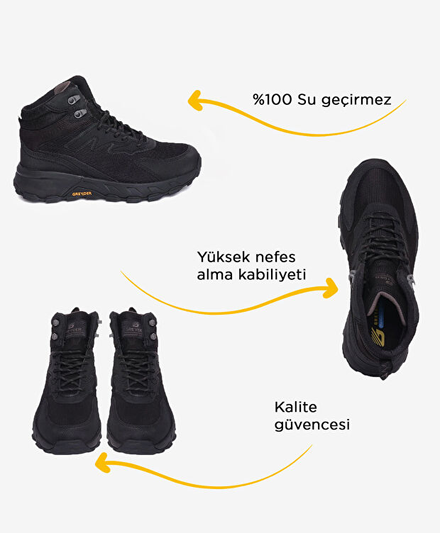 Erkek Siyah Su Geçirmez Outdoor Bot - 3
