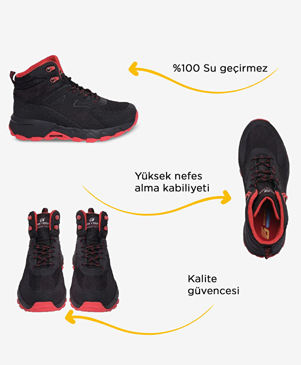 Siyah Kırmızı Su Geçirmez Bot - 2