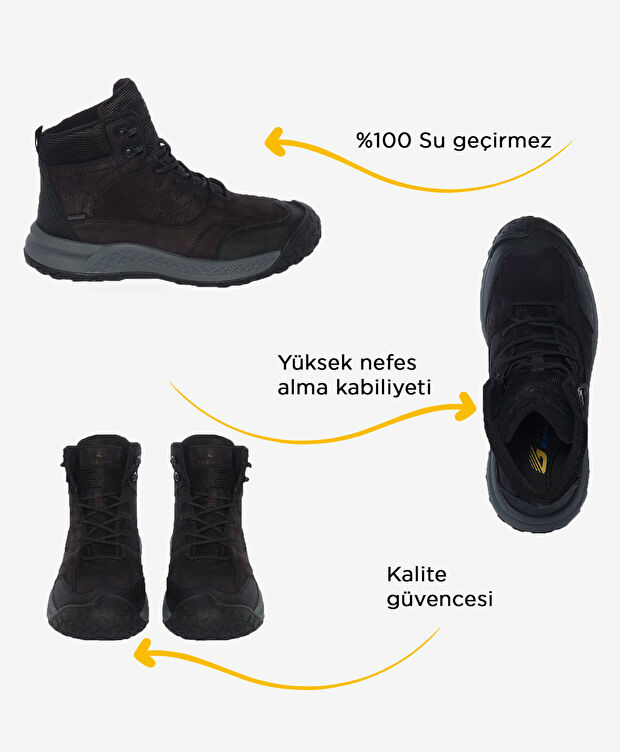 Erkek Siyah Su Geçirmez Outdoor Bot - 2