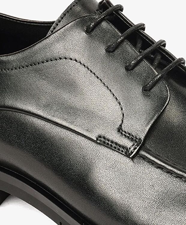 Erkek Siyah Hakiki Deri Klasik Ayakkabı - 4