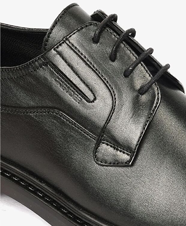 Erkek Siyah Hakiki Deri Klasik Ayakkabı - 4