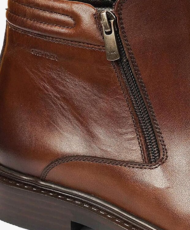 Erkek Kahverengi Hakiki Deri Termo Taban Klasik Bot - 4