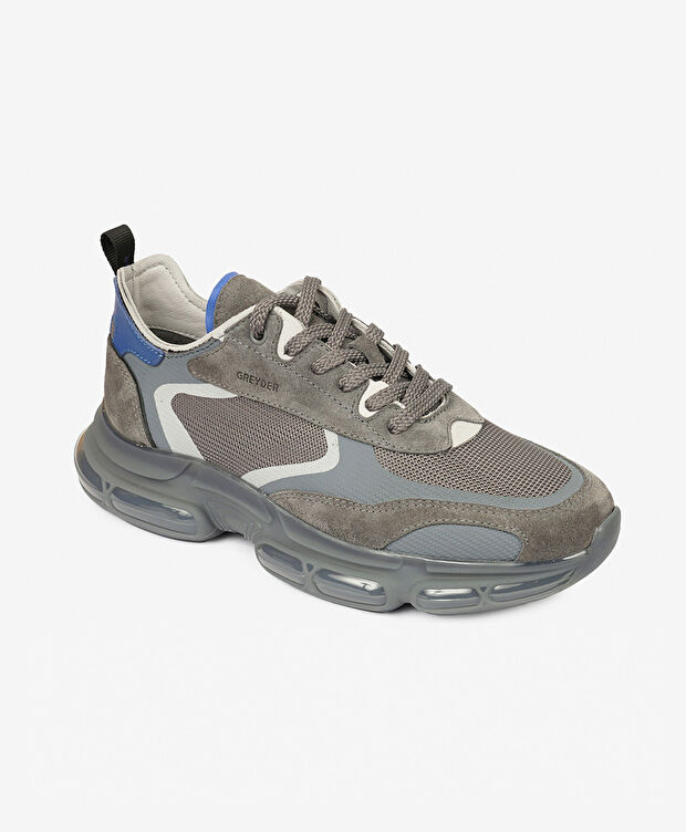 Erkek Koyu Gri Hakiki Deri Sneaker Ayakkabı - 2