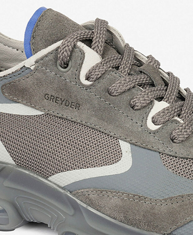 Erkek Koyu Gri Hakiki Deri Sneaker Ayakkabı - 5