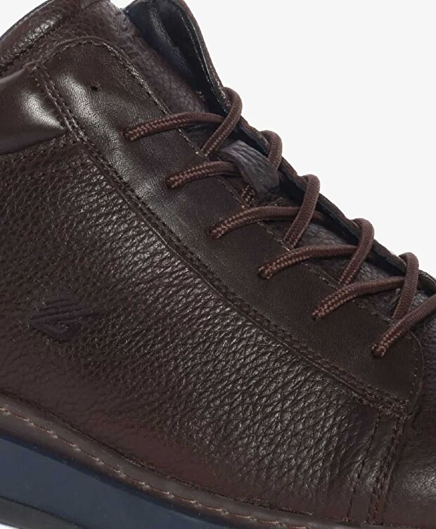 Erkek Kahverengi Hakiki Deri Sneaker Bot - 5
