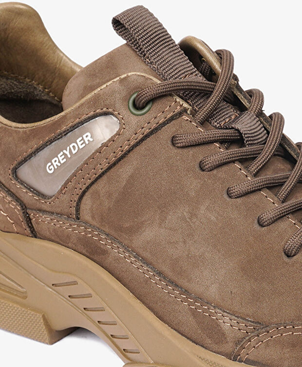 Erkek Duman Hakiki Deri Sneaker Ayakkabı - 5