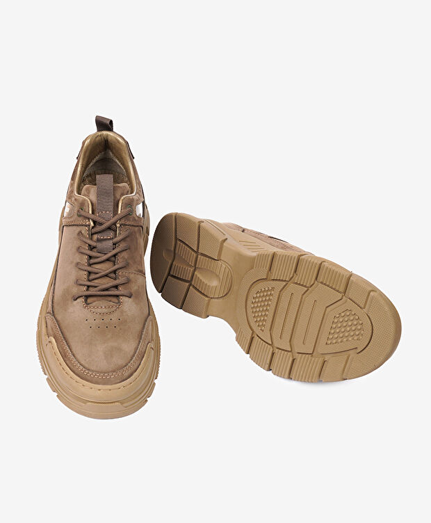 Erkek Duman Hakiki Deri Sneaker Ayakkabı - 6