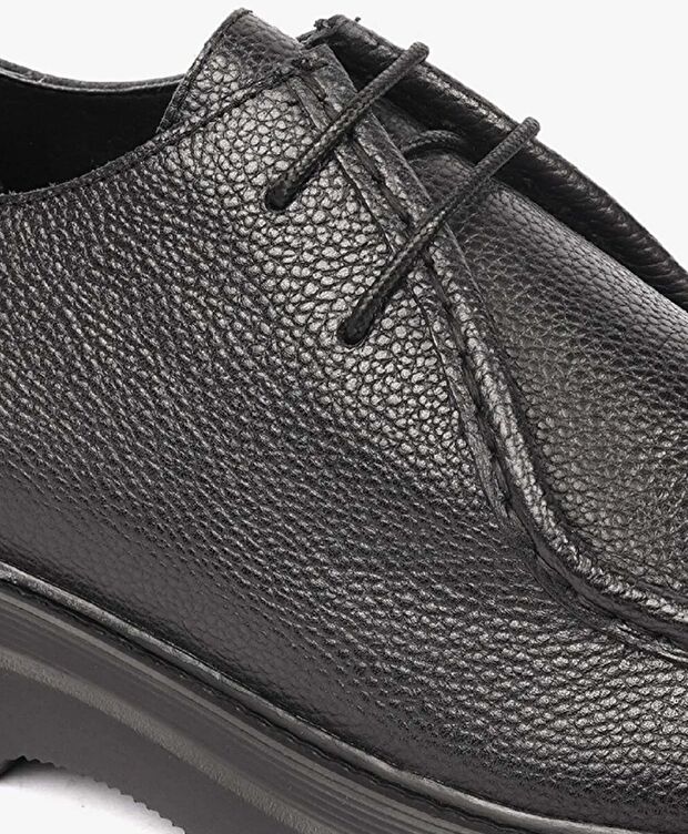 Erkek Siyah Hakiki Deri Klasik Ayakkabı - 4