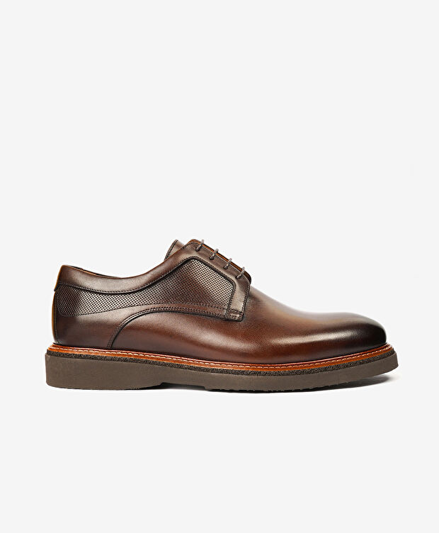 Erkek Kahverengi Hakiki Deri Klasik Ayakkabı - 2