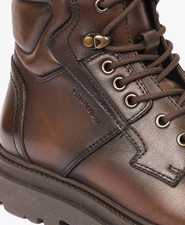 Erkek Kahverengi Hakiki Deri Günlük Bot - 5