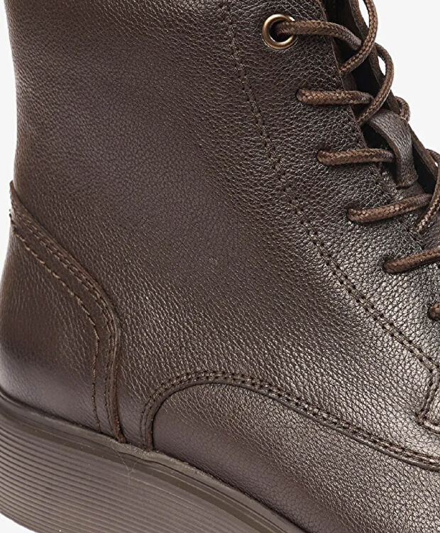 Erkek Kahverengi Hakiki Deri Klasik Bot - 4