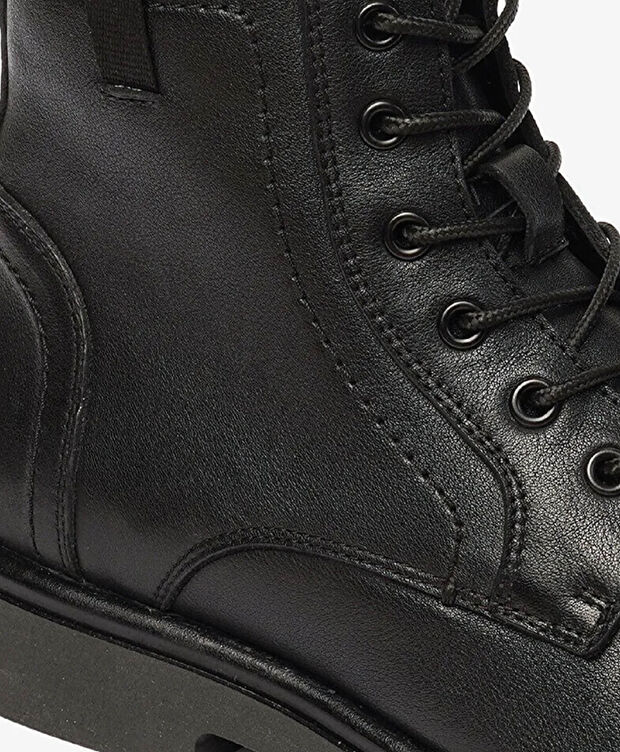 Erkek Siyah Hakiki Deri Günlük Bot - 4