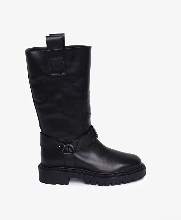 Kadın Siyah Hakiki Deri Topuklu Bot - 2