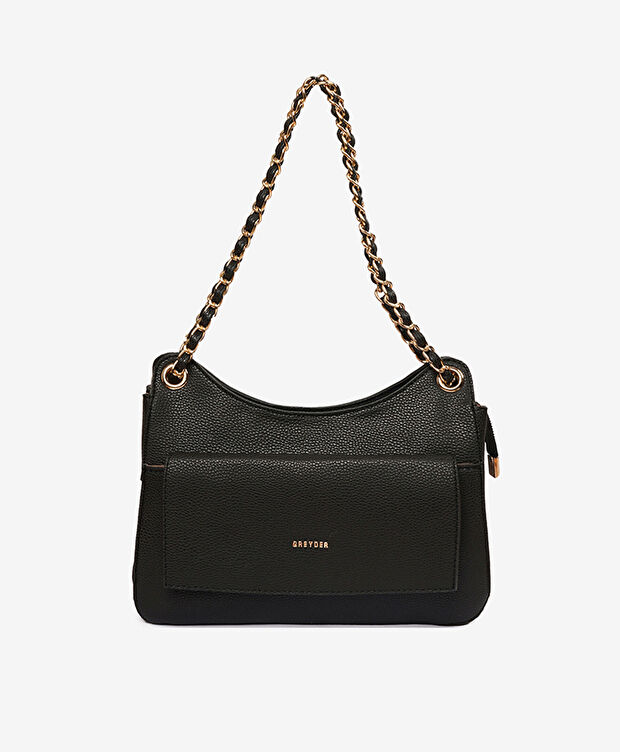 Kadın Siyah Tek Bölmeli Omuz Çantası - 1