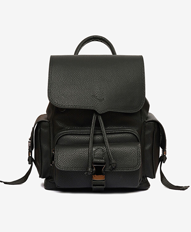 Kadın Siyah Tek Bölmeli Sırt Çantası - 1