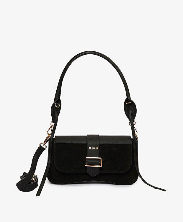 Kadın Siyah Mıknatıslı Omuz Çantası - 1