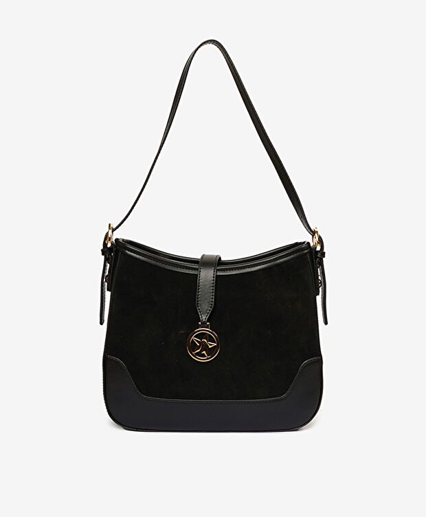 Kadın Siyah Tek Bölmeli Omuz Çantası - 1