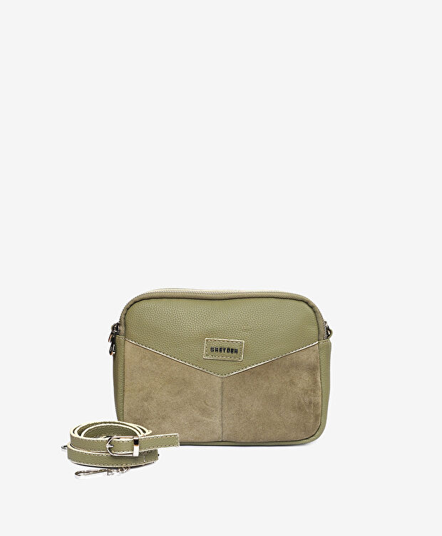 Kadın Yeşil İki Bölmeli Omuz Çantası - 1