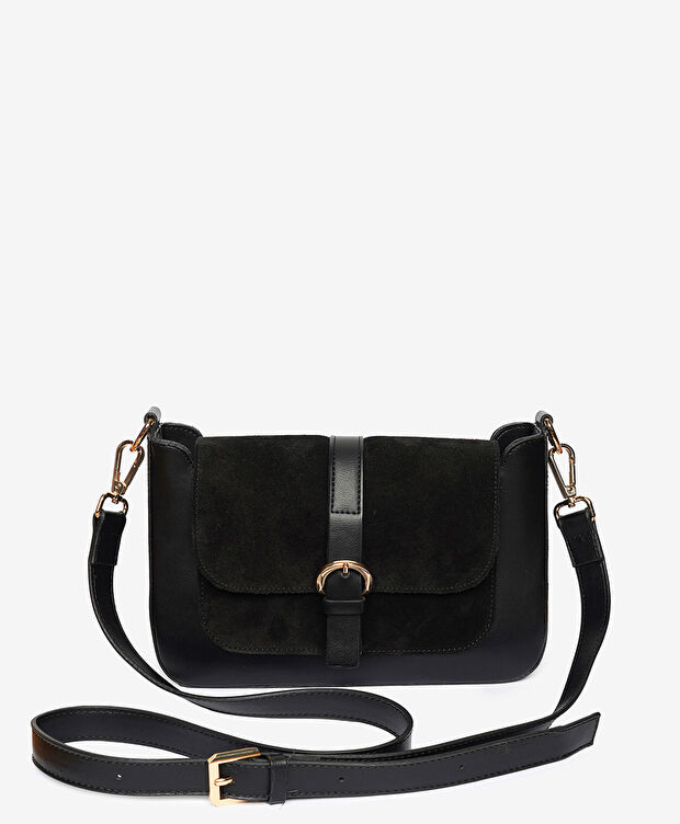 Kadın Siyah Mıknatıslı Omuz Çantası - 1