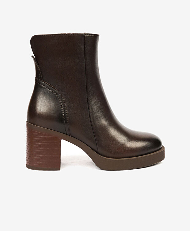 Kadın Kahverengi Hakiki Deri Topuklu Bot - 2