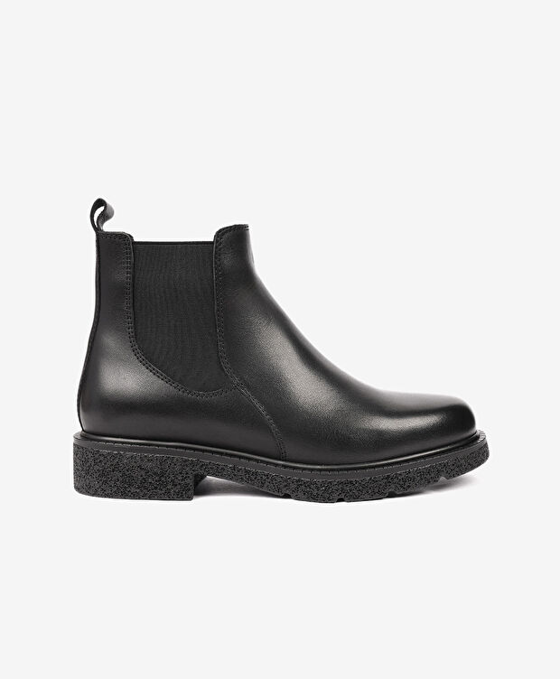 Kadın Siyah Hakiki Deri Chelsea Bot - 1