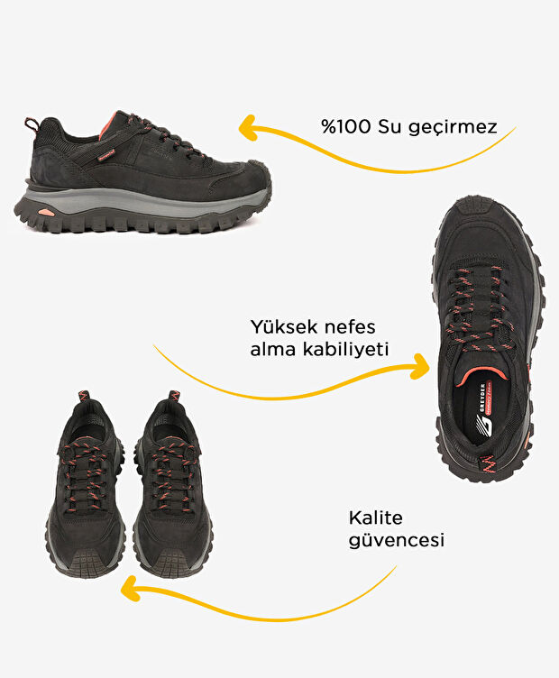 Siyah Pembe Su Geçirmez Ayakkabı - 2