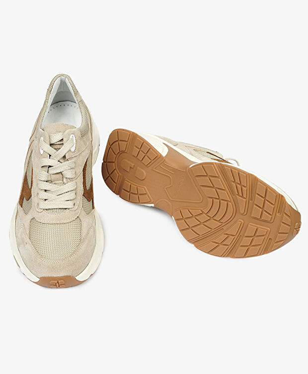 Kadın Bej Süet Hakiki Deri Sneaker Ayakkabı - 6