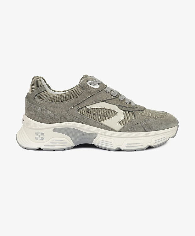 Kadın Gri Süet Hakiki Deri Sneaker Ayakkabı - 1
